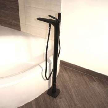 Robinet Mitigeur de Baignoire au Sol - Noir Mat - Concep Robinet Mitigeur de Baignoire