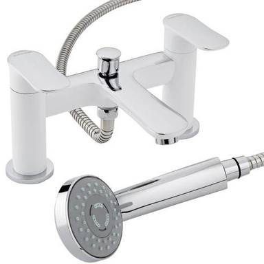 Robinet Bain Douche Blanc & Chrome Moven Mélangeur