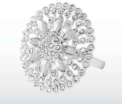 Set 4 ronds de serviette fleur strass