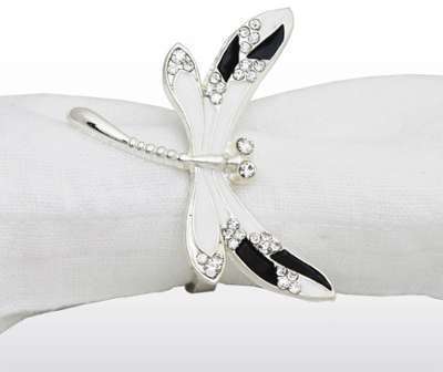Set 4 ronds de serviette libellule Aulica