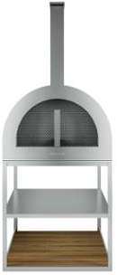 BBQ - Poêle à bois - acier inoxydable teck PxHxP 80x189 BBQ - Poêle à bois - acier