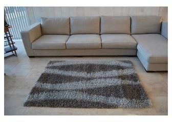 Tapis shaggy gris design fuseaux 60X110 CM