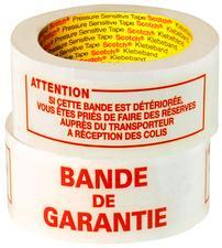 Ruban adhésif imprimé BANDE DE GARANTIE blanc rouge Ruban adhésif imprimé BANDE