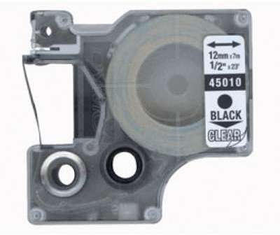 Recharge dymo d1 12mmx7m noir/transparent