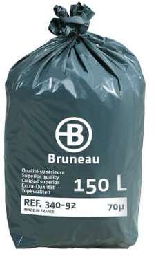 Sac poubelle gris 150 litres bruneau qualité supér