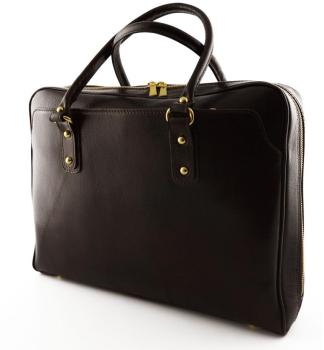 Sac Pour Portable En Cuir Couleur Brun Foncé - Mar