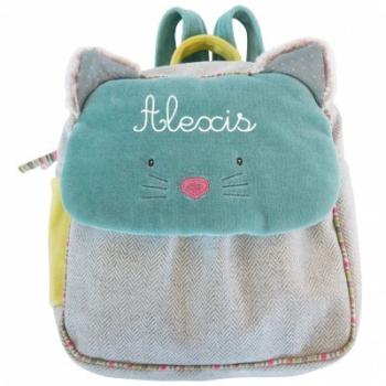 Sac à dos chat bleu Les Pachats (personnalisable) Sac à dos chat bleu Les Pachats