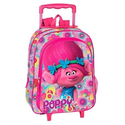 Sac à dos à roulettes maternelle Trolls Poppy Happ