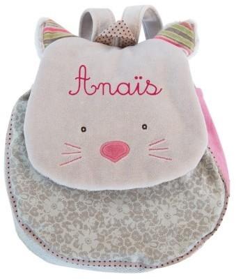 Sac à dos chat gris Les Pachats (personnalisable) Sac à dos chat gris Les Pachats