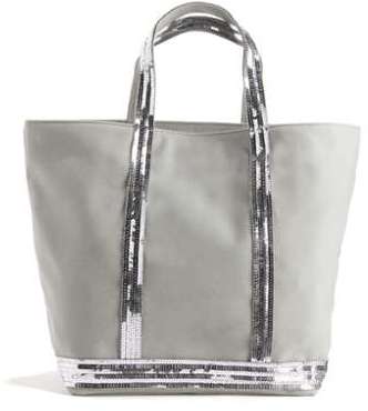 Sac cabas moyen en toile de coton et paillettes -