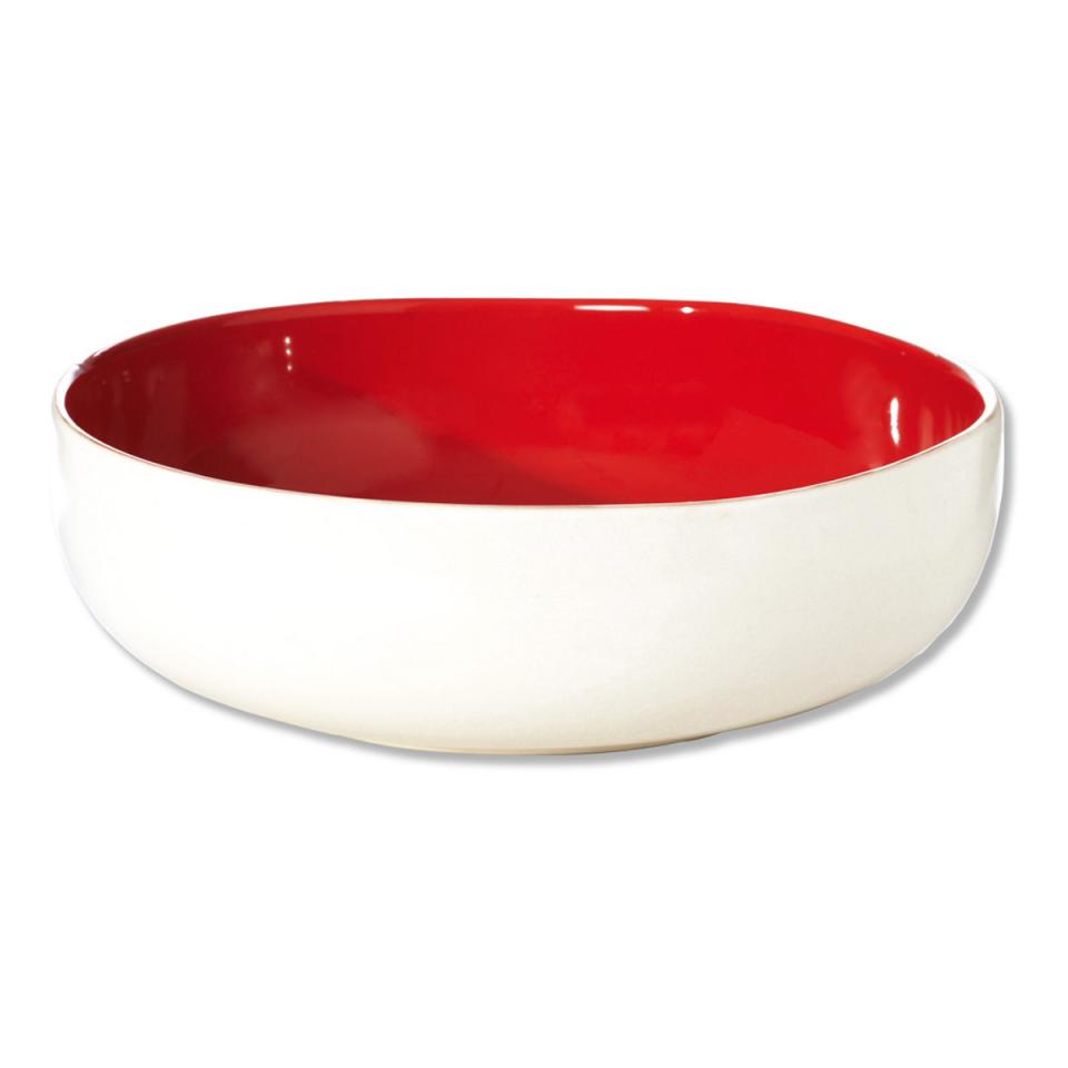 Saladier rouge en faïence 25cm