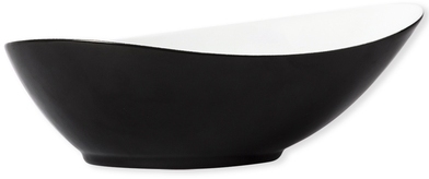 Saladier noir asymétrique en porcelaine 26cm