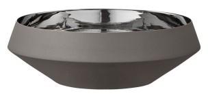 Bol Lucea Small Gris et Inox Brillant Diam 16,5 cm