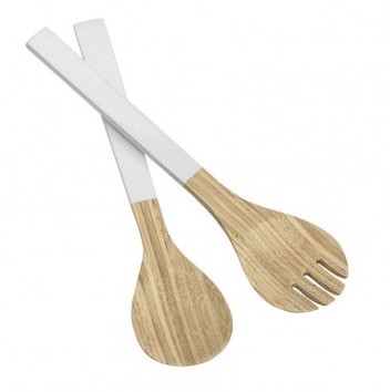 Couverts à Salade en Bambou Blanc