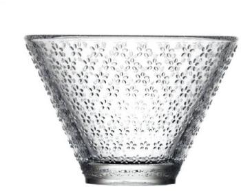 Saladier 73cl motifs fleurs en verre - Lot de 4 -