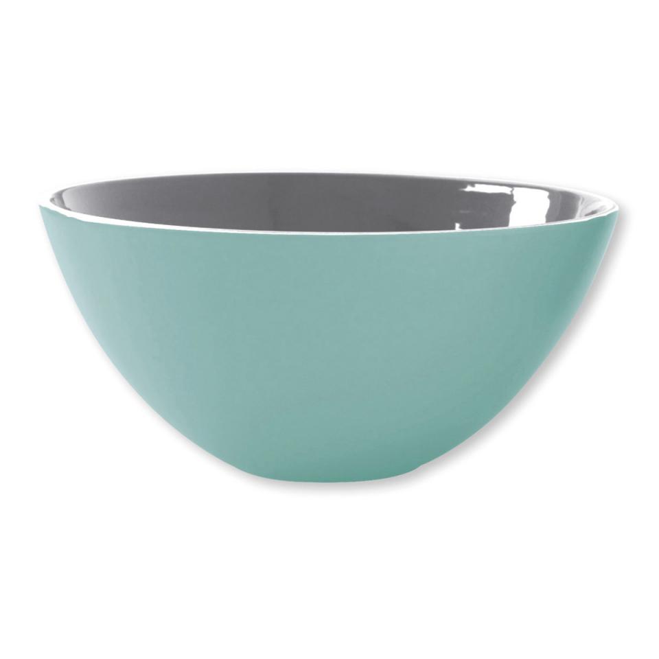 Saladier en faïence bicolore gris bleu 28cm