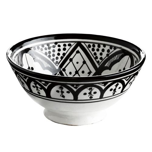 Saladier en céramique avec motif blanc et noir Tin