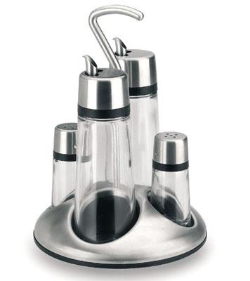 Ménagère 4 pièces sel, poivre, huile et vinaigre -