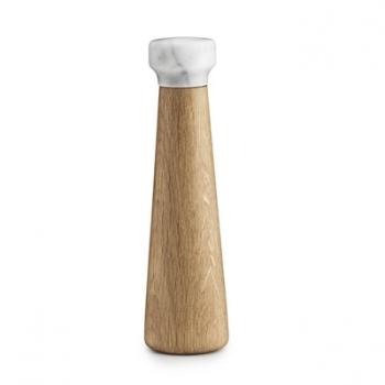 Craft - moulin sel - marbre blanc/base chêne/H x Ø