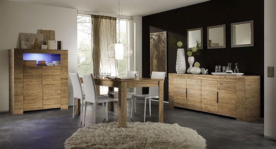 Salle à manger complète couleur chêne clair contem