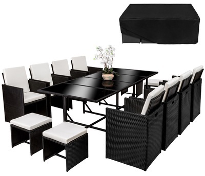 Salon de Jardin PALMA 8 Chaises 4 Tabourets et 1 T