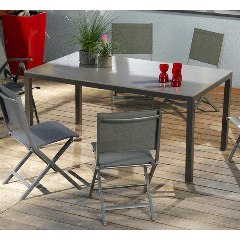 Salon de jardin 6 places CREATION en aluminium et