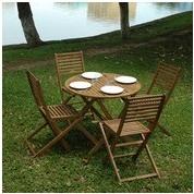 Salon de jardin pliant 4 places en acacia FSC table Salon de jardin pliant 4 places
