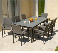 Salon de jardin BARCELONA 200cm gris