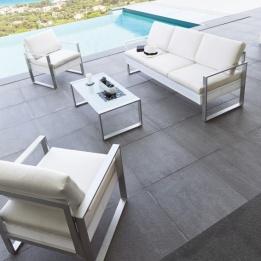 Salon de jardin Sesimbra Blanc - 5 places