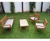 Salon de jardin 4 places en acacia 1 table basse 1 Salon de jardin 4 places en