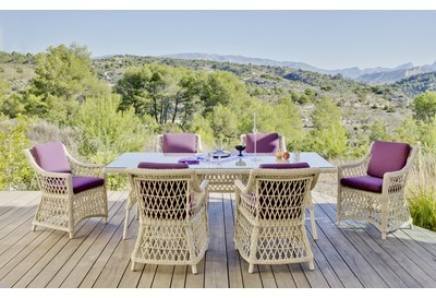 Salon de jardin table et 6 fauteuils ATLANTA