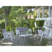 Salon bas de jardin 4 personnes résine alu canapé 2 Salon bas de jardin 4 personnes