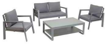 HYBA Salon bas de jardin Canberra 4 pièces - Gris HYBA Salon bas de jardin Canberra