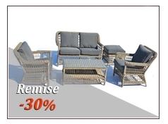 Salon en résine tressée LAVANDOU