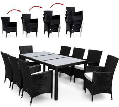 Salon de jardin 17 pcs - Ensemble table & 8 chaise