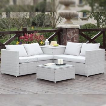Silang gris clair : salon de jardin en résine tres