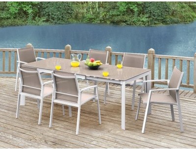 Salle à manger de jardin PALAOS - Table extensible Salle à manger de jardin PALAOS