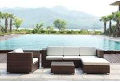 SALON DE JARDIN MODULABLE R SINE TRESS E - FLORIE MARRON SALON DE JARDIN MODULABLE