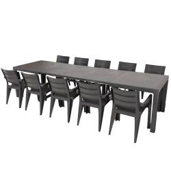 Salon de jardin: table SONATA 1m62 2m15 2m69 3m20
