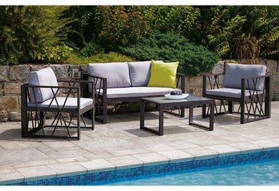 Salon de jardin Olympos - 4 places - Gris