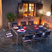 Salon de jardin 8 places en aluminium et composite
