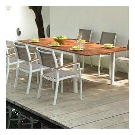 Salon de jardin CARLA en aluminium et eucalyptus