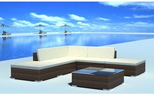 VidaXL Salon de jardin 15 pièces en rotin marron