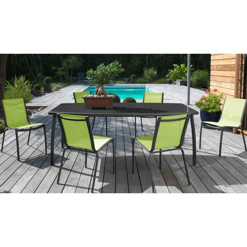 Salon de jardin LINEA 160 6 places en aluminium et