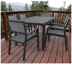 Salon de jardin Harmony table + 6 fauteuils en rés