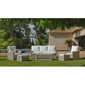 SET AINOA 9 7 pl. 1 canapé 3 pl+2 fauteuil+1 Table