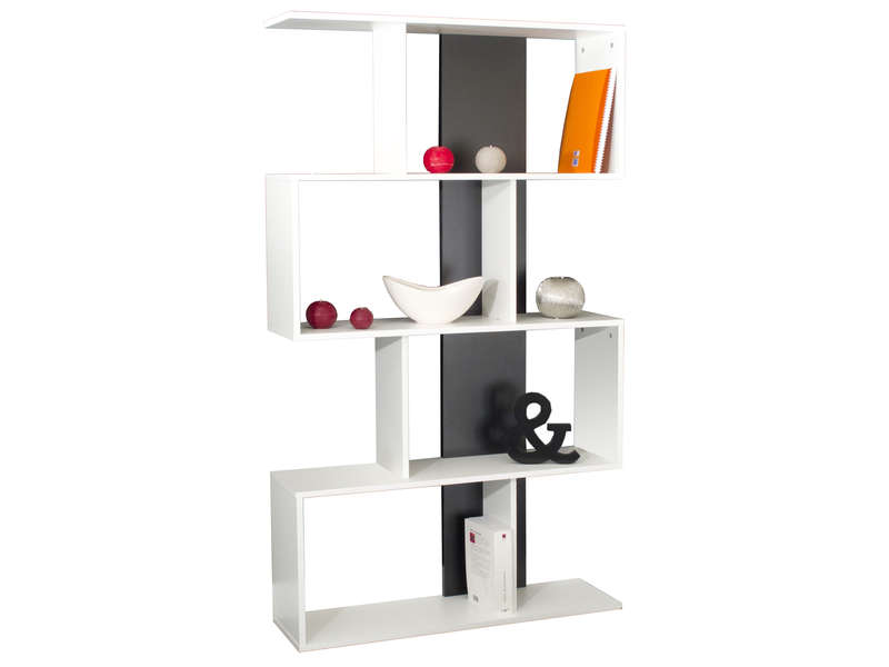 Bibliothèque DIXY coloris blanc et noir Bibliothèque DIXY coloris