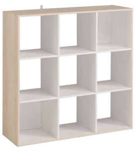 Bibliothèque 9 cases KUBIKUB coloris acacia blanc Bibliothèque 9 cases KUBIKUB