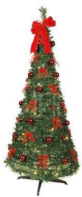 Arbre de Noël LED 1,80m décoré rouge