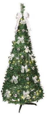 Arbre de Noël LED 1,80m décoré argent
